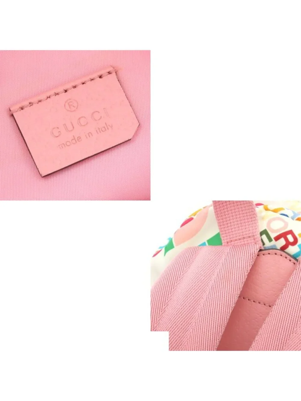 Gucci Tnf Collaboration Backpack White Pink Multicolor Nylon